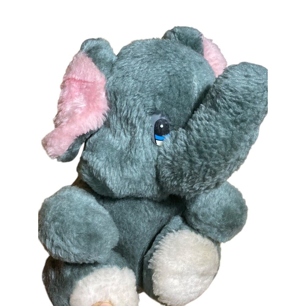 Vintage 1982‎ Animal Toys Plus Stuffed Gray Elephant Hard body Plush